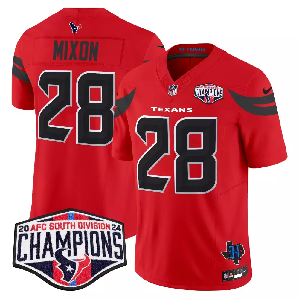 joe mixon red alternate mens houston texans 2024 vapor limited jersey all stitched