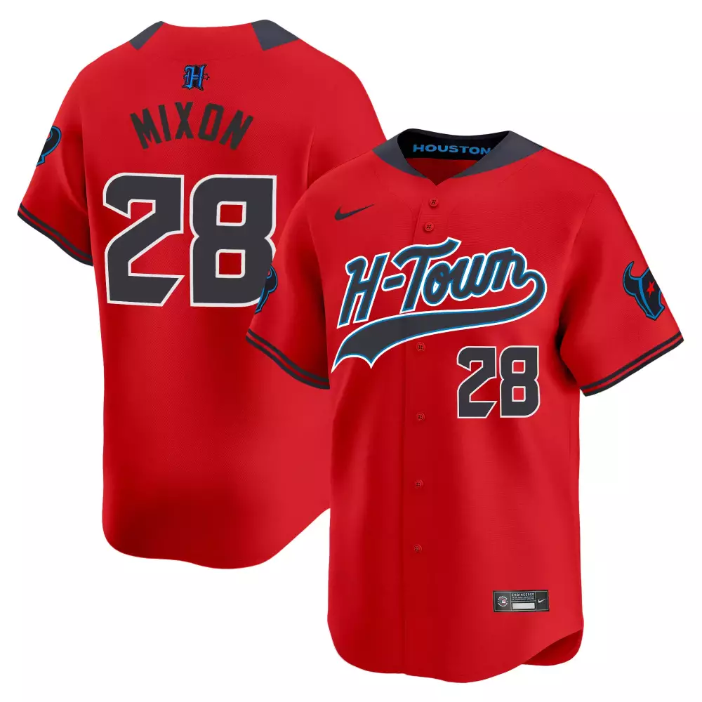 joe mixon red mens houston texans 2024 baseball jersey v2 all stitched