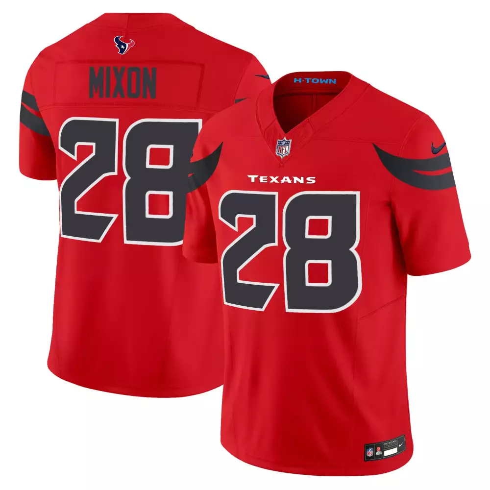 joe mixon red mens houston texans 2024 vapor limited jersey v3 all stitched
