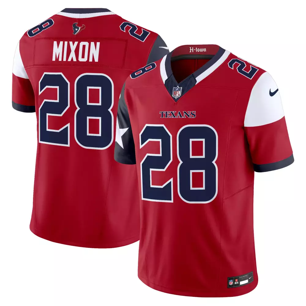 joe mixon red mens houston texans 2024 vapor limited jersey v3 all stitched