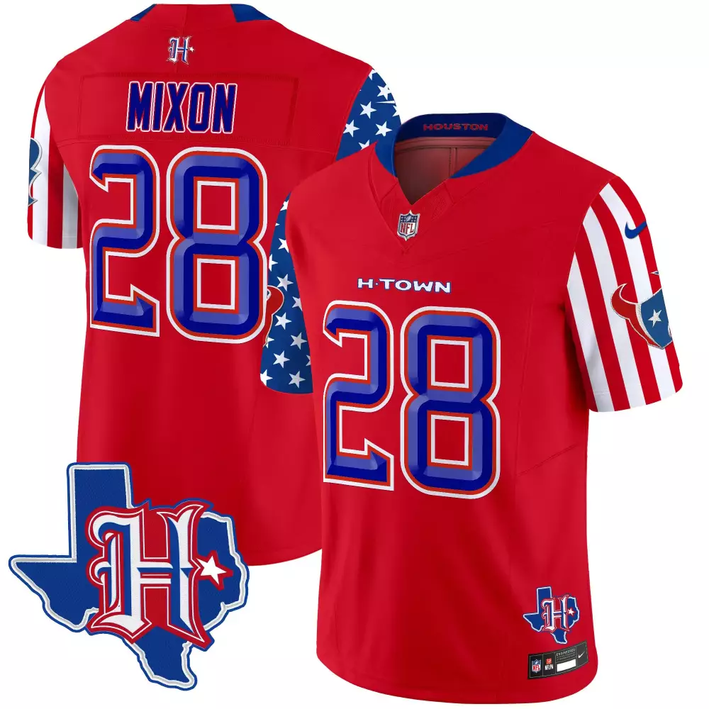 joe mixon red mens houston texans 2024 vapor limited jersey v3 all stitched