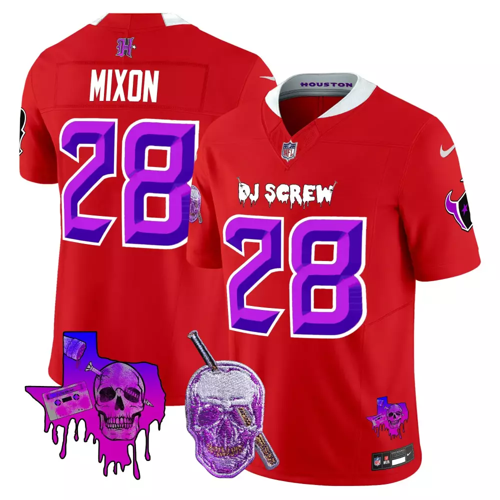 joe mixon red mens houston texans 2024 vapor limited jersey v3 all stitched