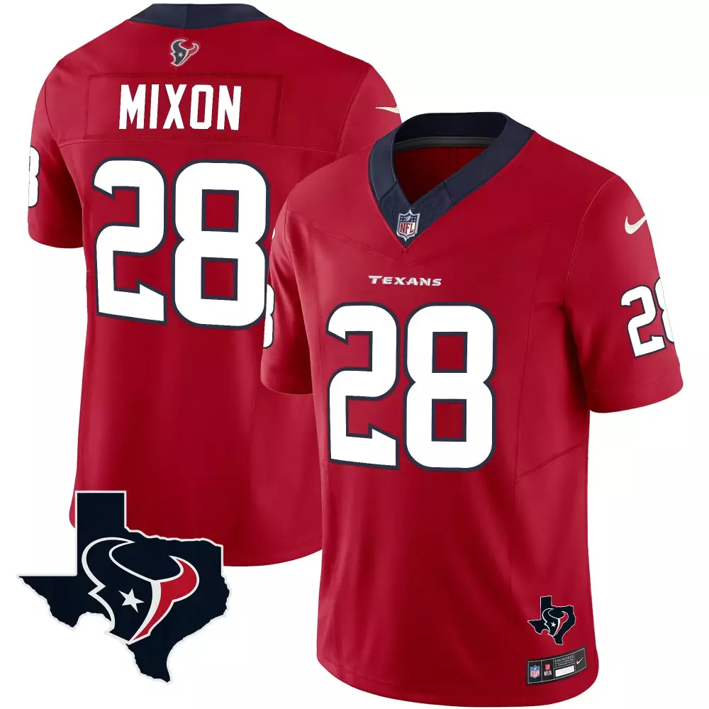 joe mixon red mens houston texans 2024 vapor limited jersey v3 all stitched