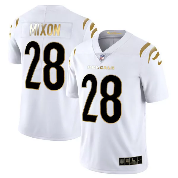 joe mixon white gold mens cincinnati bengals player vapor limited jersey all stitched