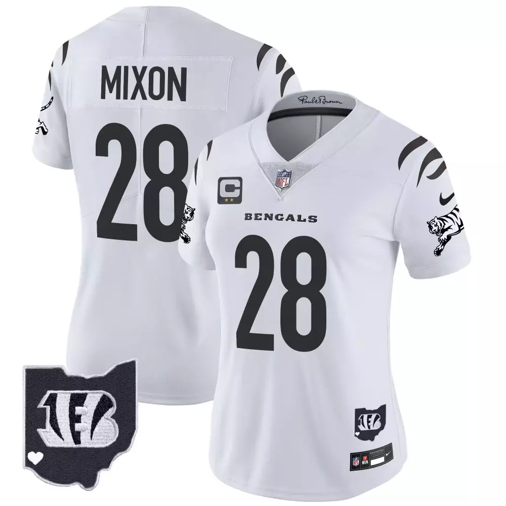 Joe Mixon Cincinnati Bengals White Limited Jersey | 2024 Vapor Style | Stitched Fan Gear for Women | Perfect Gift Idea