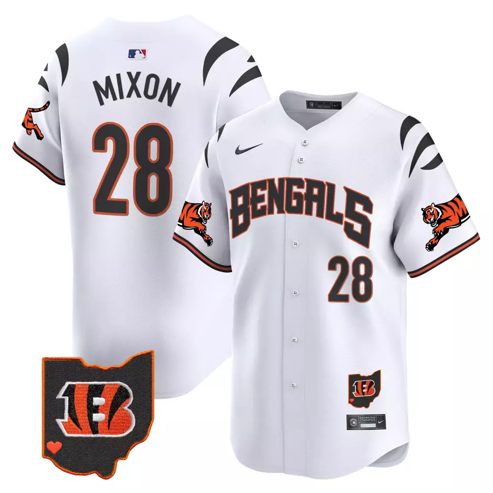 Joe Mixon Cincinnati Bengals White Vapor Premier Limited Jersey | Stitched Fan Gear for Men, Women & Youth