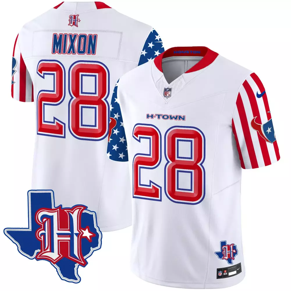 joe mixon white mens houston texans 2024 vapor limited jersey v5 all stitched