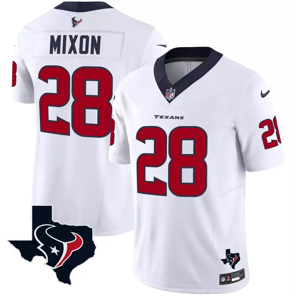 joe mixon white mens houston texans 2024 vapor limited jersey v5 all stitched