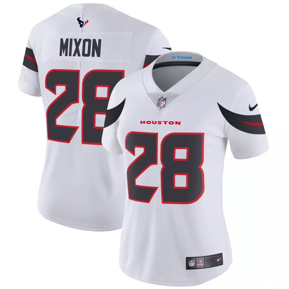 joe mixon white womens houston texans 2024 texas patch vapor limited jersey all stitched