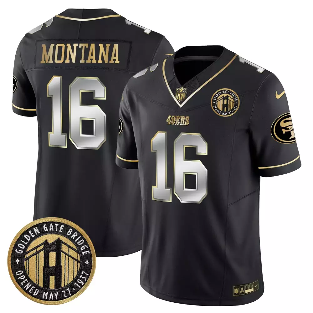 Joe Montana Black Limited Women's San Francisco 49ers Vapor Jersey | EST1946 Patch | For Men, Women & Youth