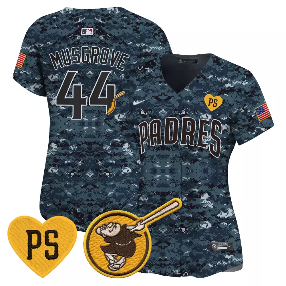 Joe Musgrove Navy Women's Padres USMC Alternate Jersey | Vapor Premier Limited Edition | Fan Gear for Men, Women & Youth