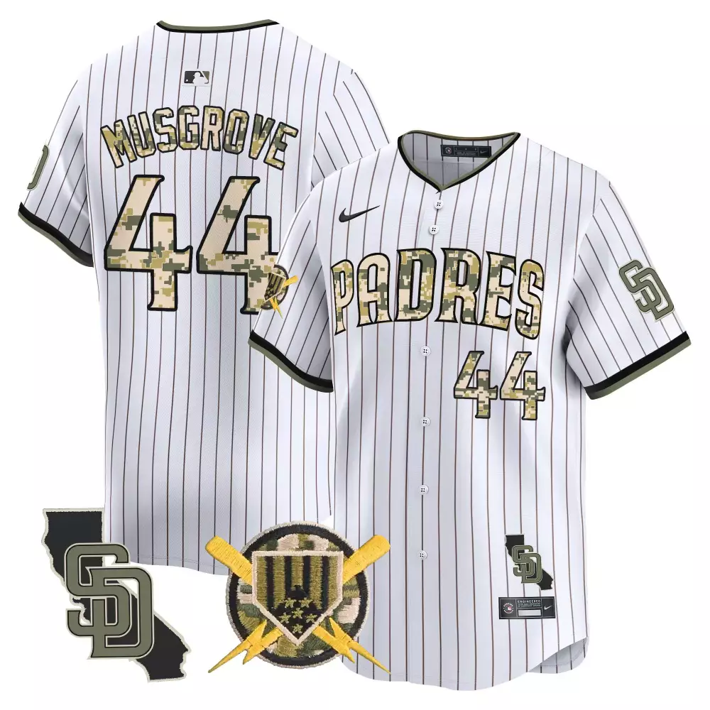Joe Musgrove Pinstripe Men's Padres Armed Forces Day Jersey | Vapor Premier Limited Edition | For Men, Women & Youth