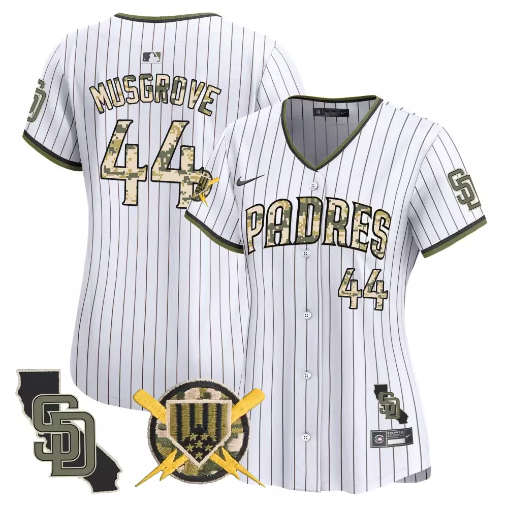Joe Musgrove Pinstripe Men's Padres Mexico For Peter Patch Jersey | Vapor Premier Limited Edition | For Men, Women & Youth