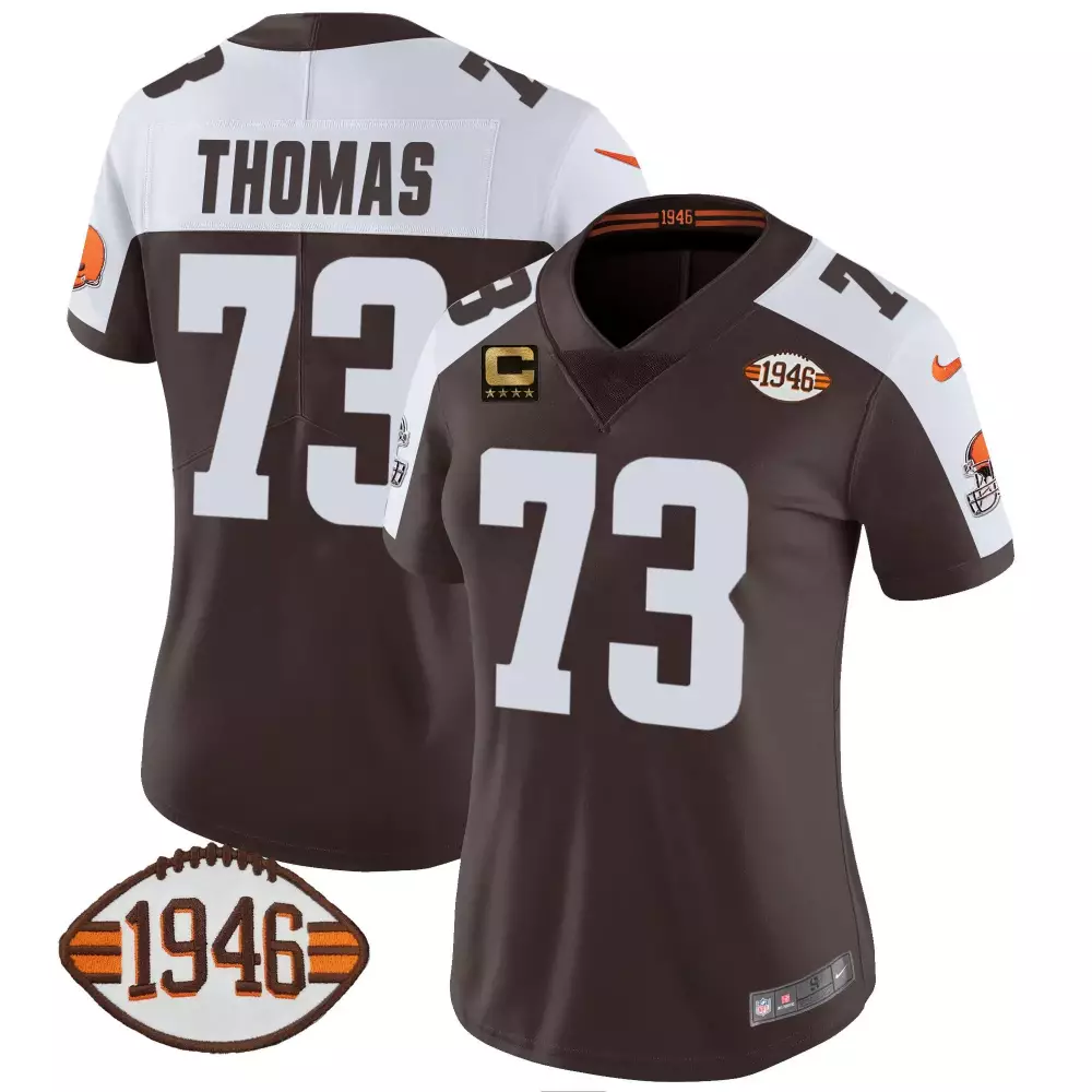 joe thomas alternate mens cleveland browns 32 jim brown memorial patch gold trim jersey all stitched