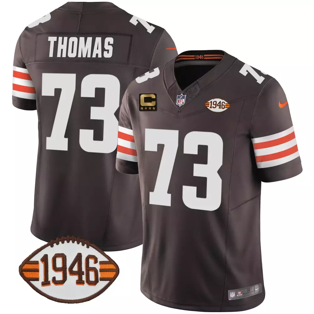 joe thomas black womens cleveland browns 32 jim brown memorial patch jersey all stitched