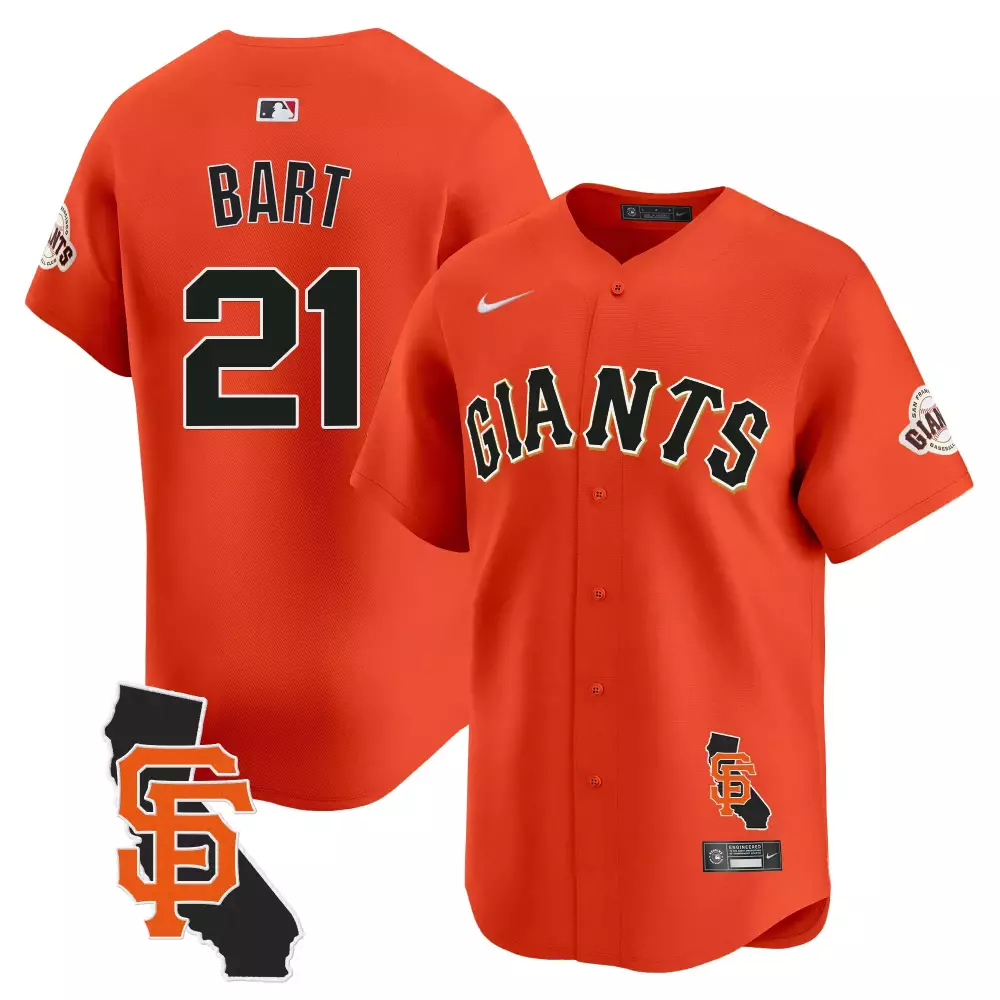 joey bart orange mens san francisco giants california patch vapor premier limited jersey all stitched