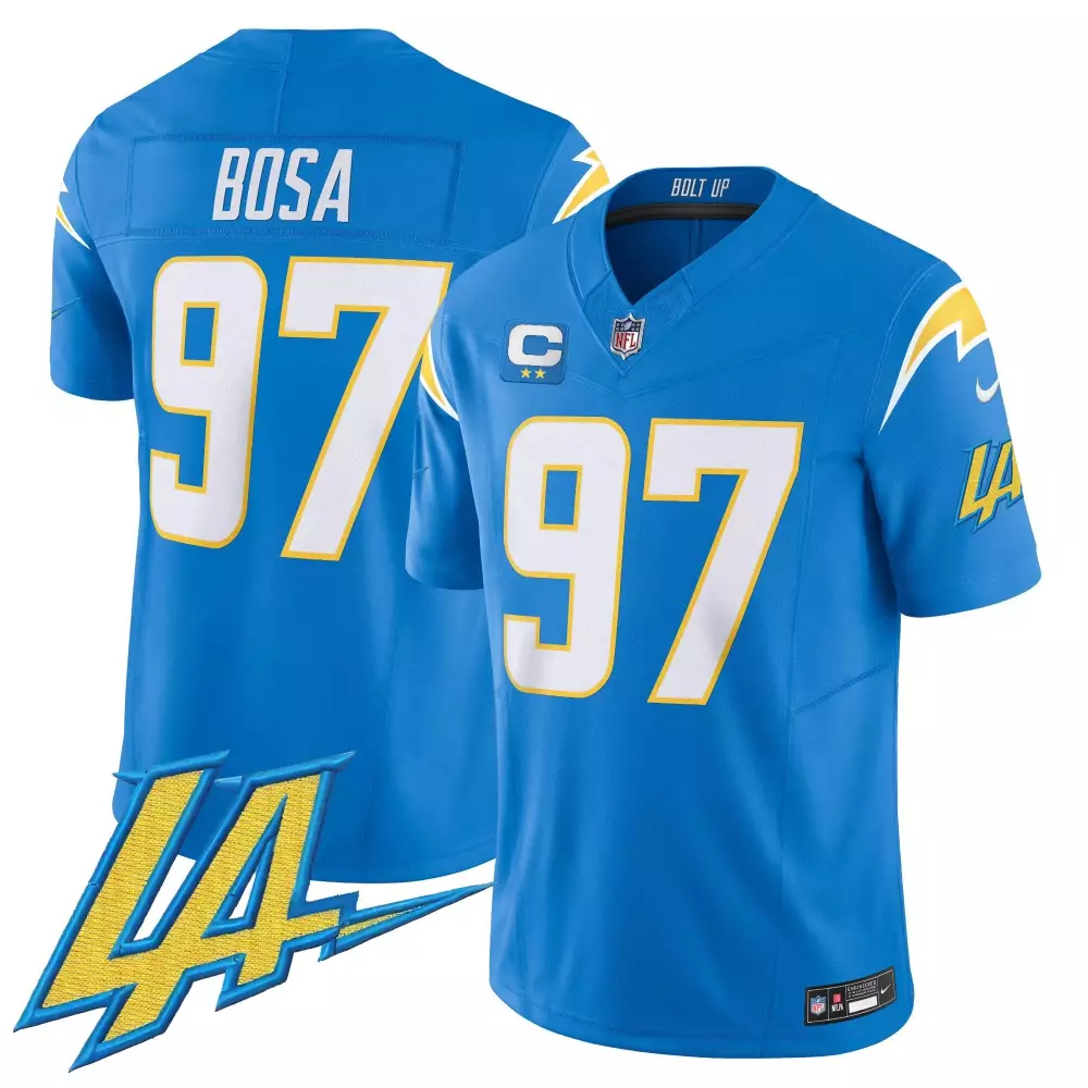 joey bosa powder blue mens los angeles chargers vapor limited jersey v2 all stitched