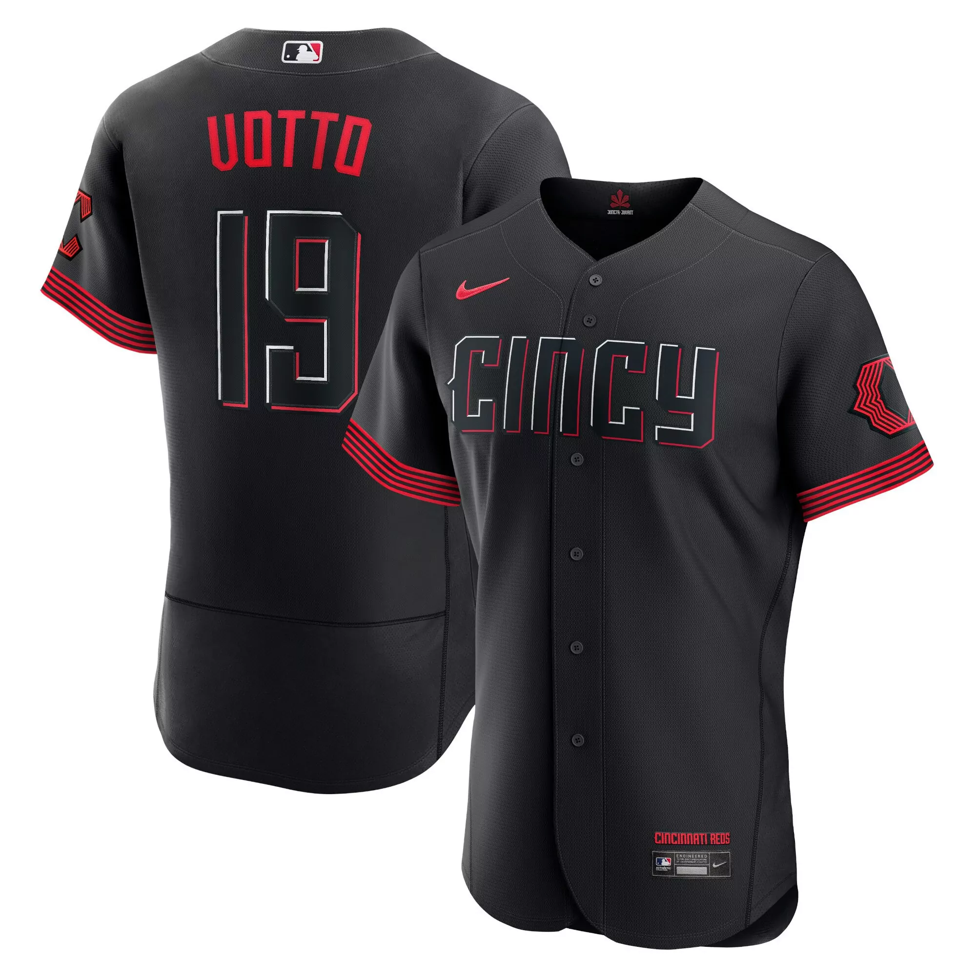 joey votto flex base mens cincinnati reds black 2023 city connect jersey all stitched