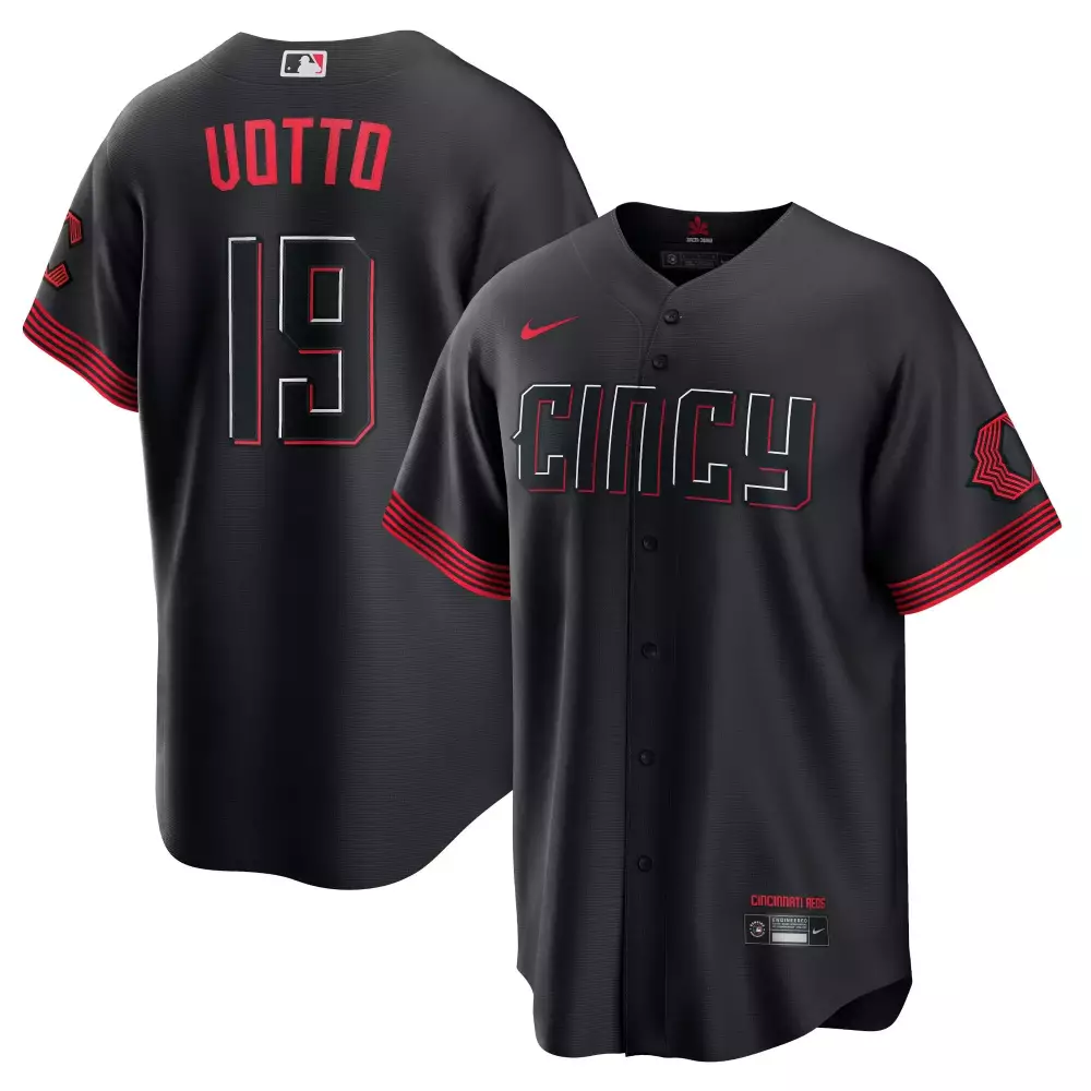 joey votto flex base mens cincinnati reds black 2023 city connect jersey all stitched
