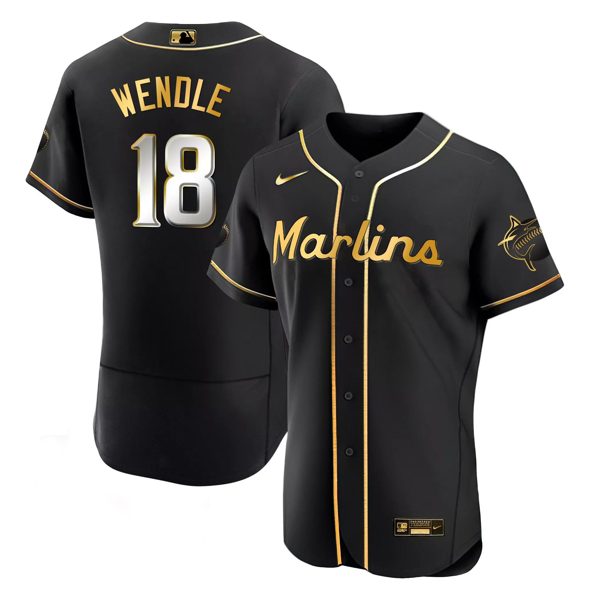 joey wendle flex black limited mens miami marlins black limited gold jersey all stitched