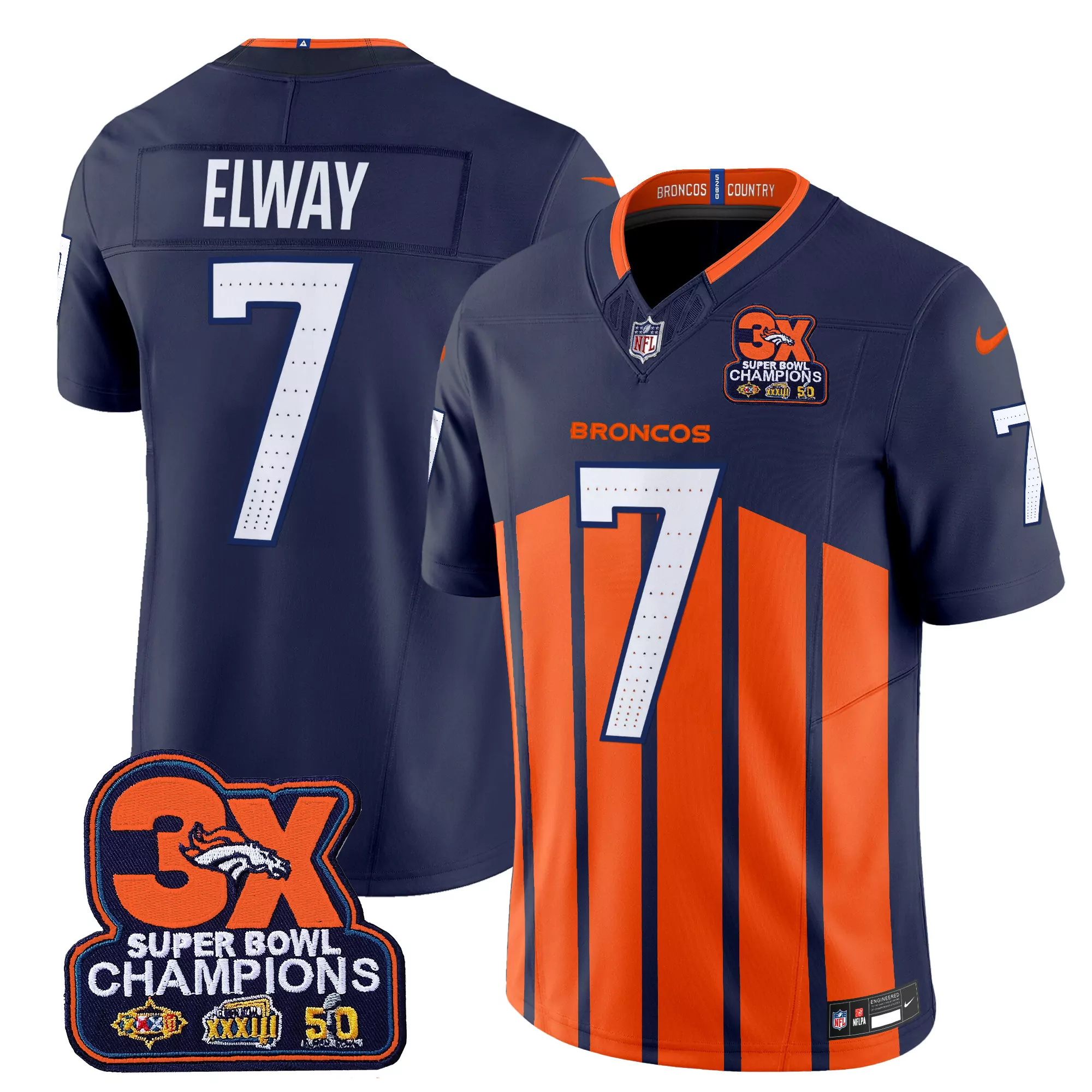 john elway navy special mens denver broncos 3time champions patch vapor limited jersey v2 all stitched