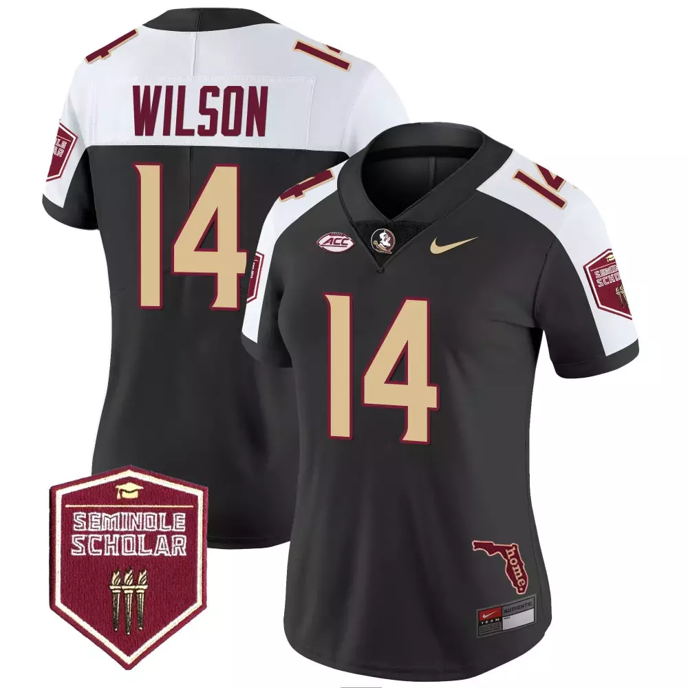 johnny wilson black alternate womens florida state seminoles 2023 acc championship patch vapor jersey all stitched