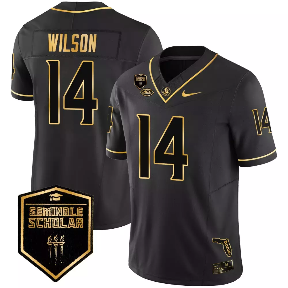 johnny wilson black alternate womens florida state seminoles 2023 acc championship patch vapor jersey all stitched