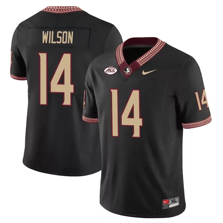 johnny wilson black mens florida state seminoles scholar patch vapor limited jersey all stitched