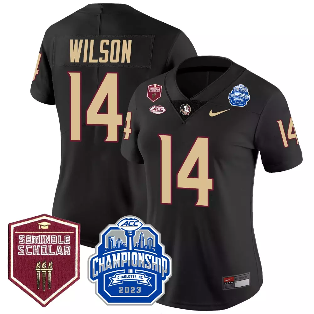 johnny wilson black mens florida state seminoles scholar patch vapor limited jersey all stitched