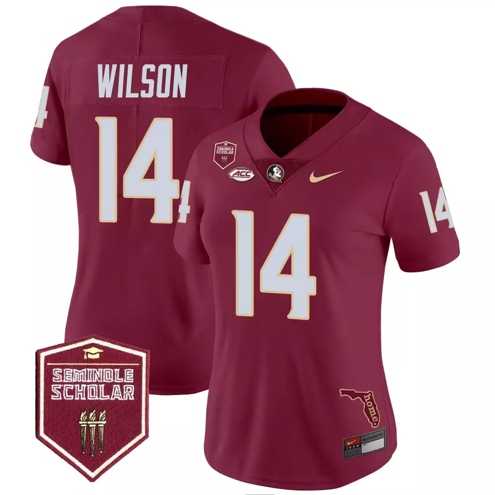johnny wilson garnet mens florida state seminoles scholar patch vapor limited jersey all stitched