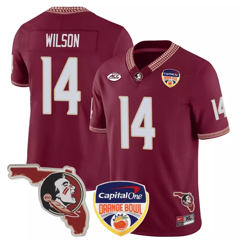 johnny wilson mens florida state seminoles florida state map orange bowl patch vapor limited jersey all stitched