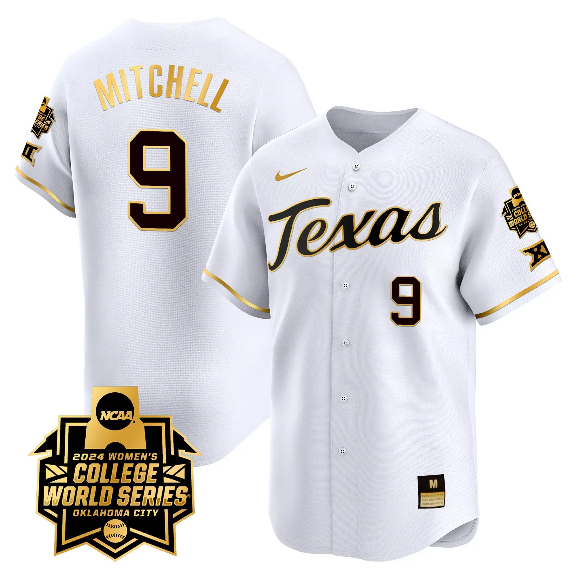 joley mitchell pinstripe orange mens size texas longhorns womens college world series champions vapor premier limited je 1