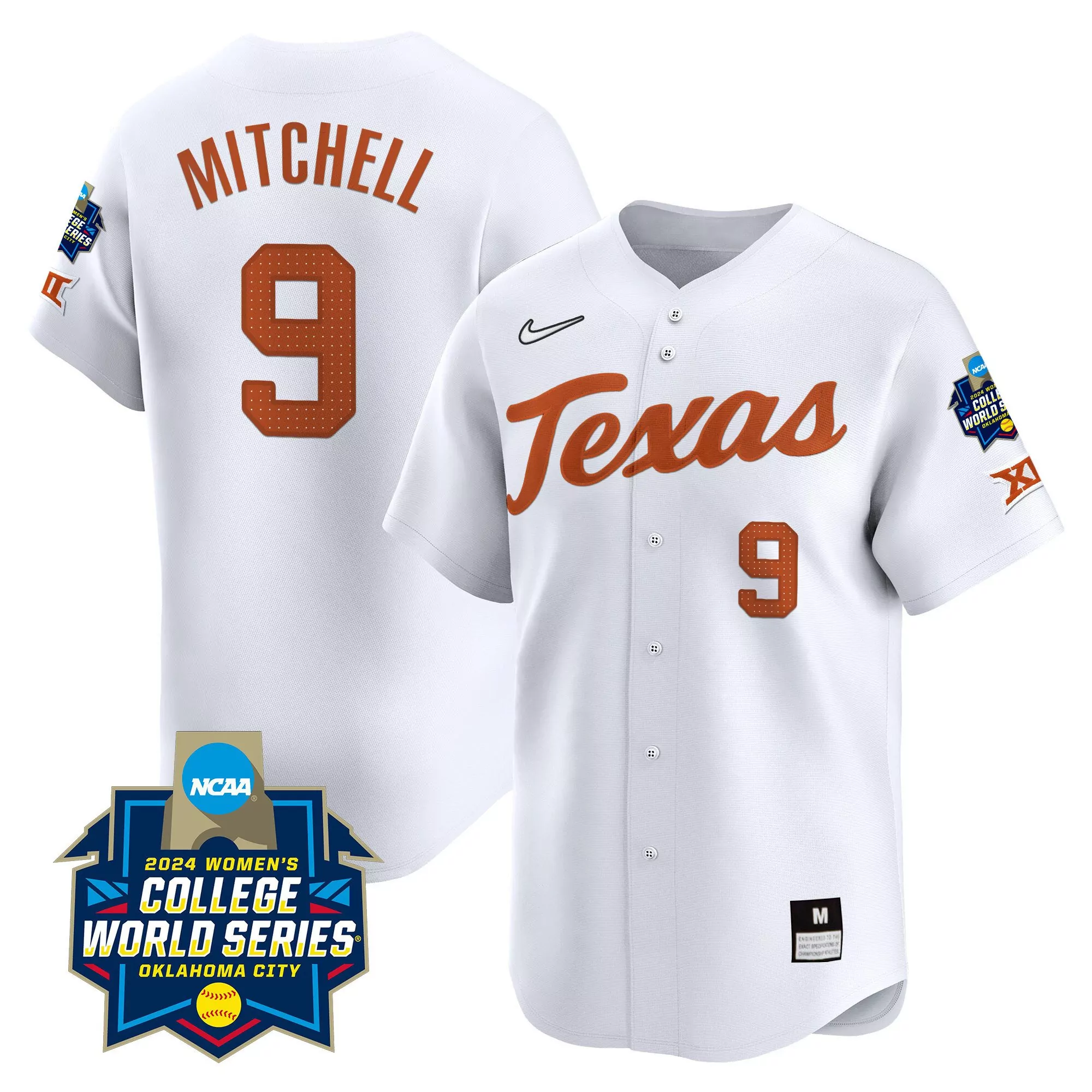joley mitchell white mens size texas longhorns womens college world series champions vapor premier limited jersey all st