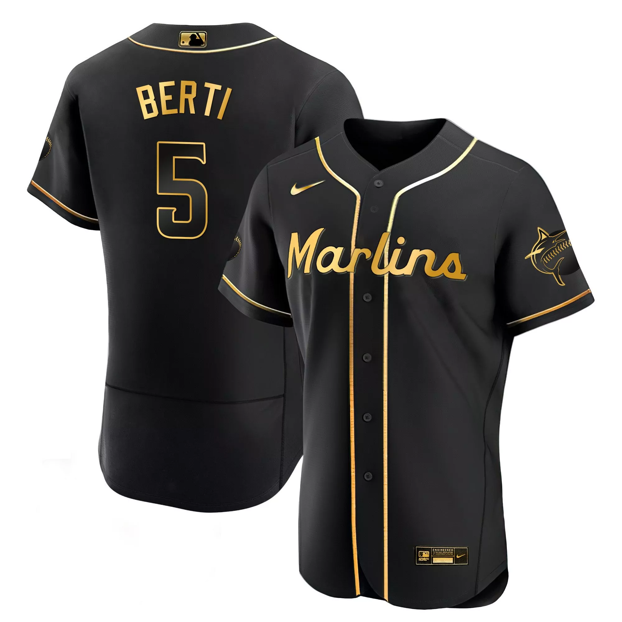 jon berti flex black gold mens miami marlins black limited gold jersey all stitched