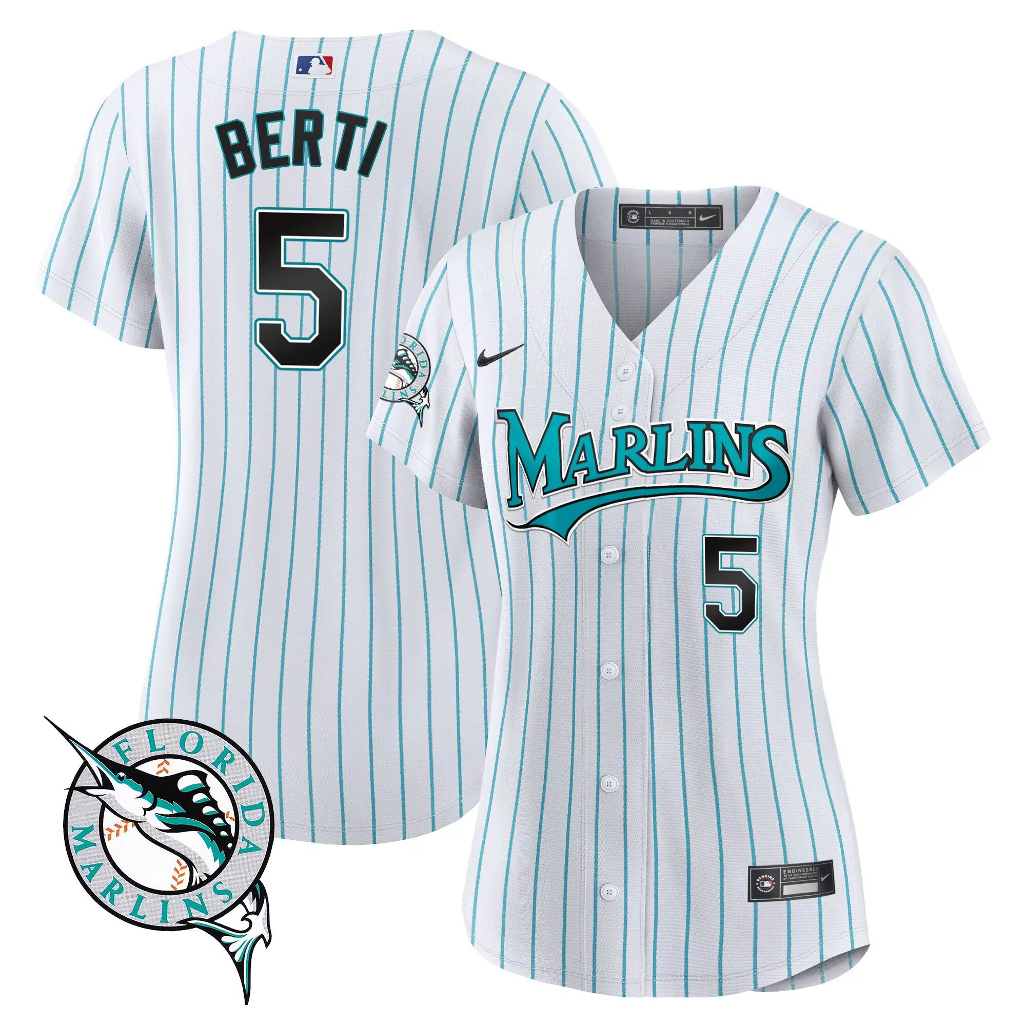 jon berti women miami marlins throwback cool base jersey all stitched