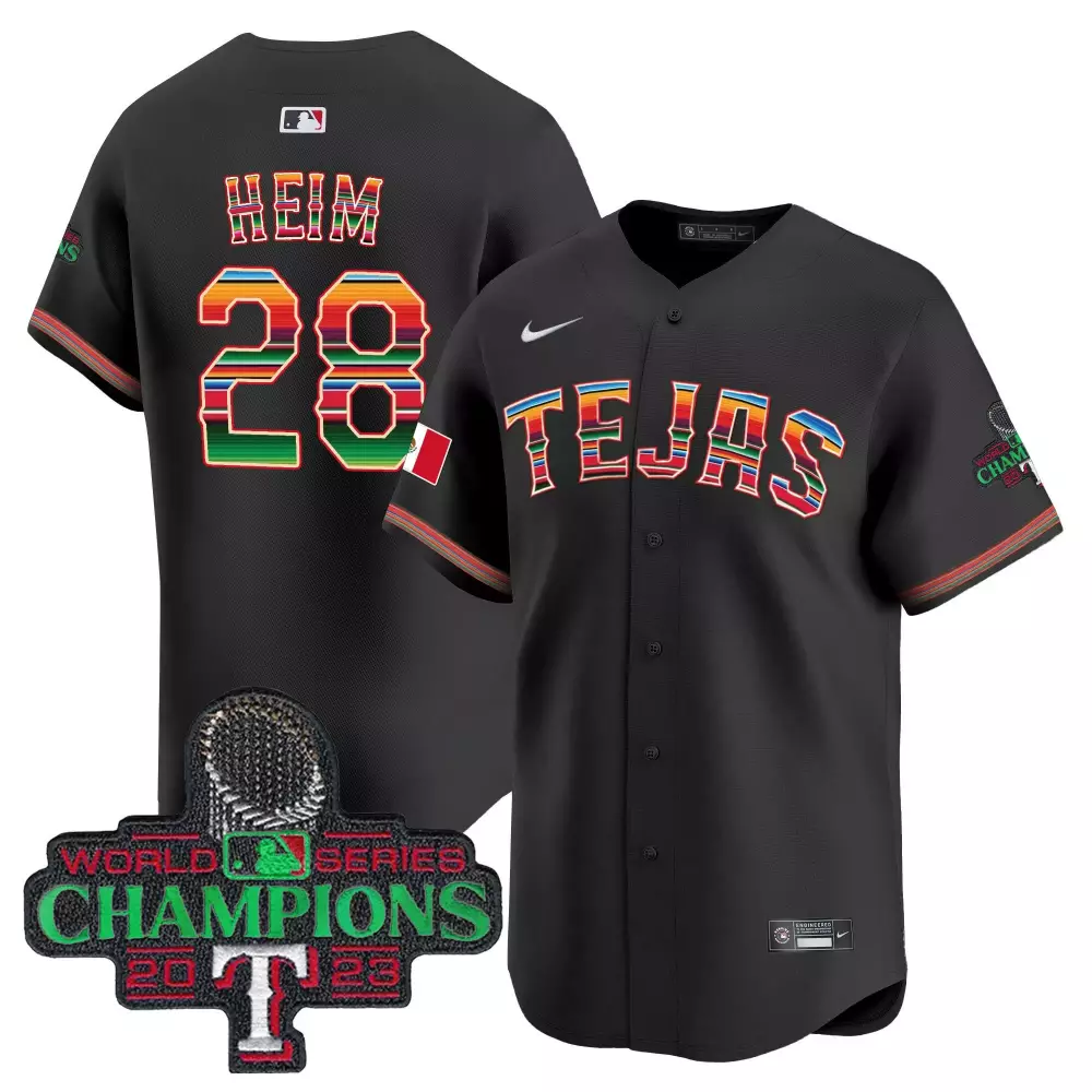 jonah heim black mens texas rangers mexico champions patch vapor premier limited jersey all stitched
