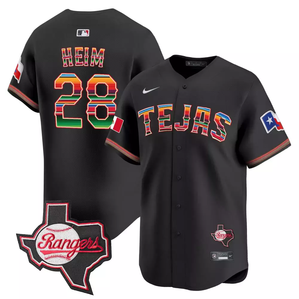 jonah heim black mens texas rangers mexico champions patch vapor premier limited jersey all stitched