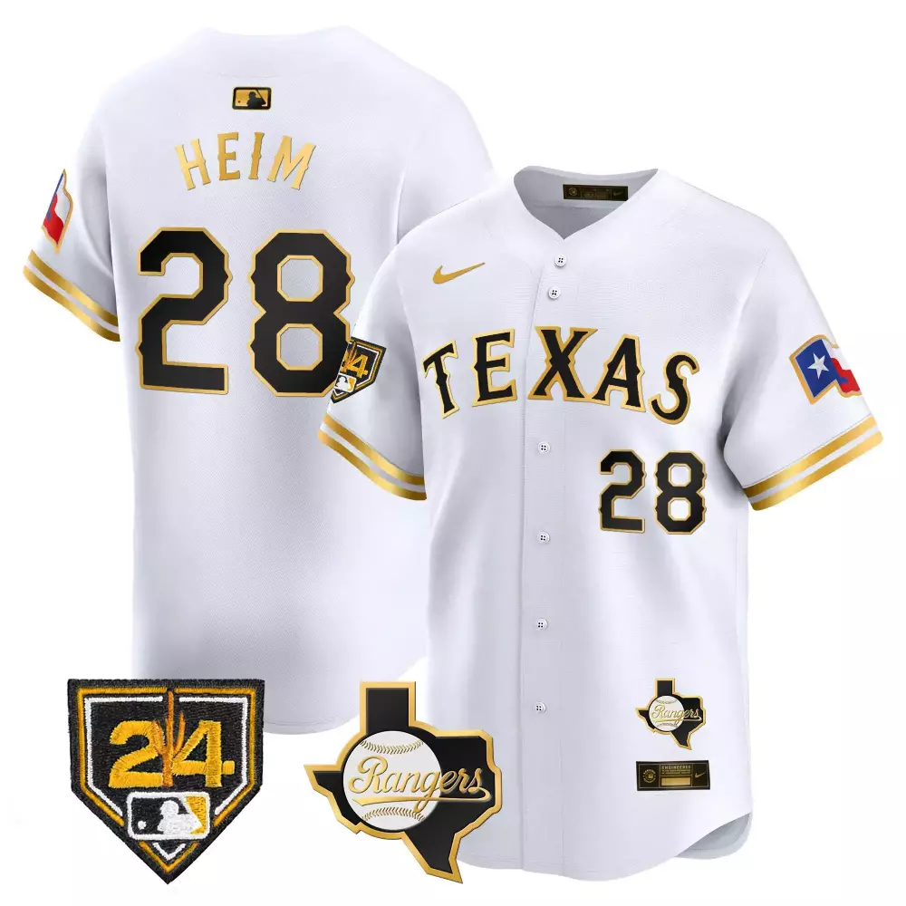 jonah heim white gold mens texas rangers 2024 jackie robinson patch vapor premier limited jersey all stitched