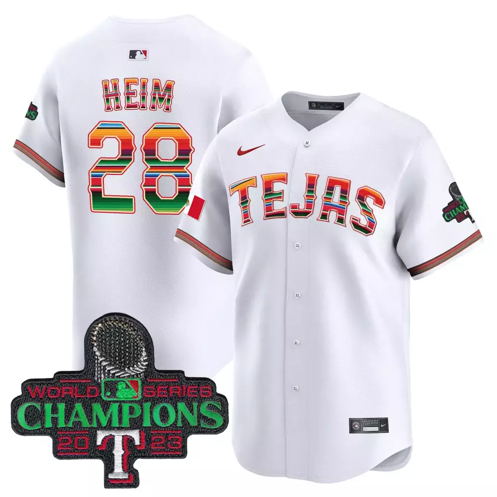 Jonah Heim Texas Rangers Mexico Champions Patch Vapor Premier Jersey | White Stitched | Limited Edition Fan Gear | For Men, Women & Youth