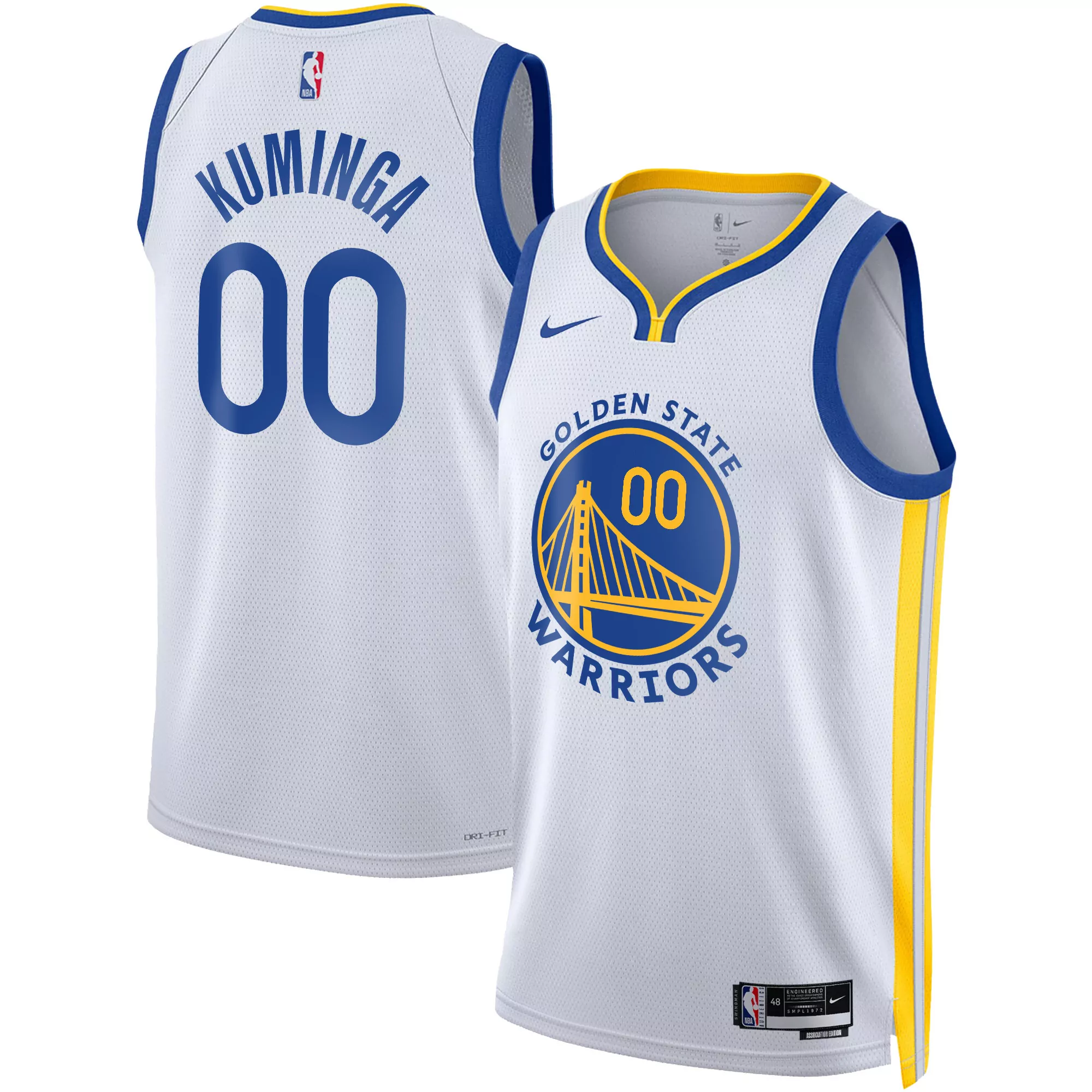 jonathan kuminga association mens golden state warriors 2025 swingman jersey all stitched
