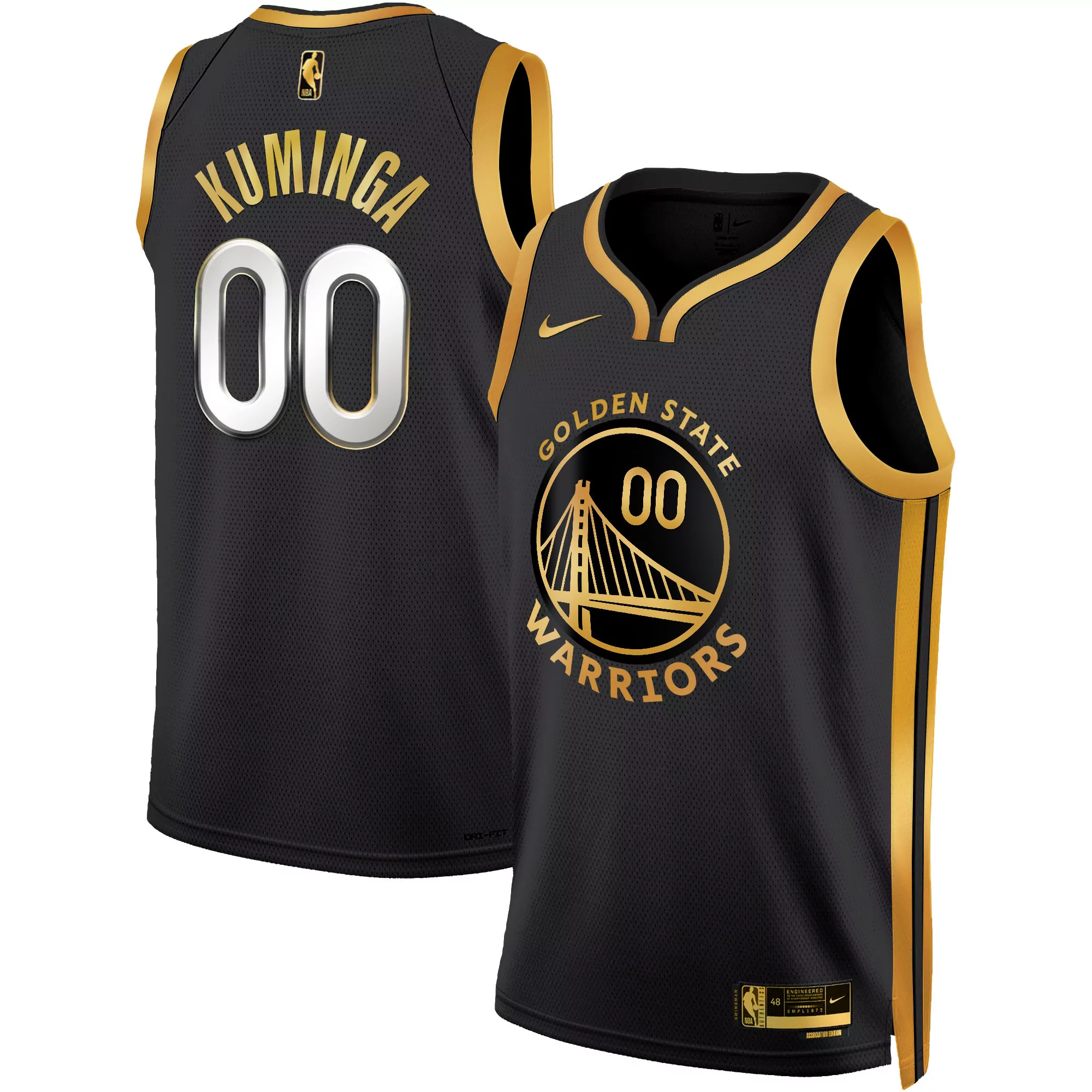 jonathan kuminga association mens golden state warriors 2025 swingman jersey all stitched