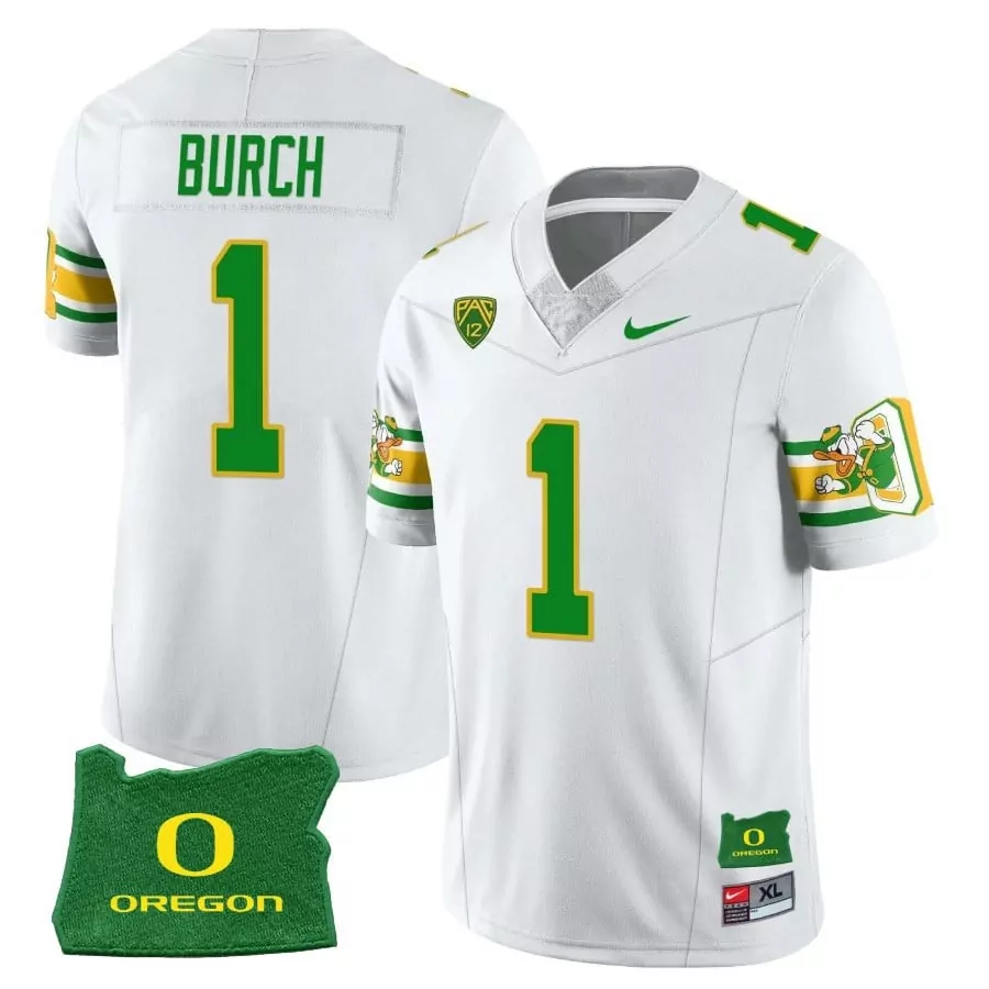 jordan burch white mens oregon ducks ducks mighty oregon ducks 1984 throwback jersey v1 oregon ducks state stitched