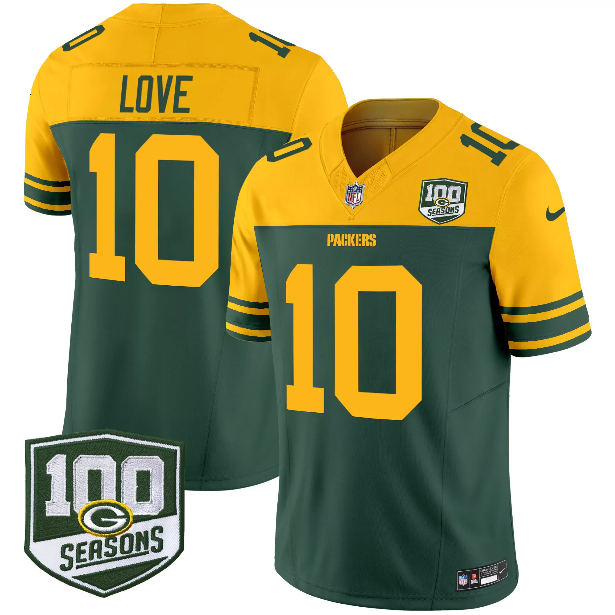 jordan love green mens green bay packers home patch vapor jersey v2 all stitched