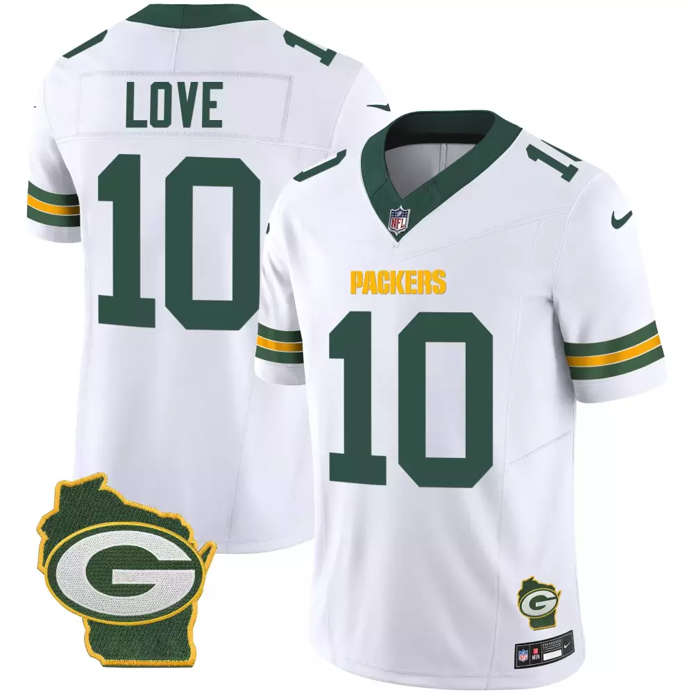 Jordan Love Green Bay Packers Home Patch Vapor Jersey V3 | All Stitched | Limited Edition Fan Gear | For Men, Women & Youth