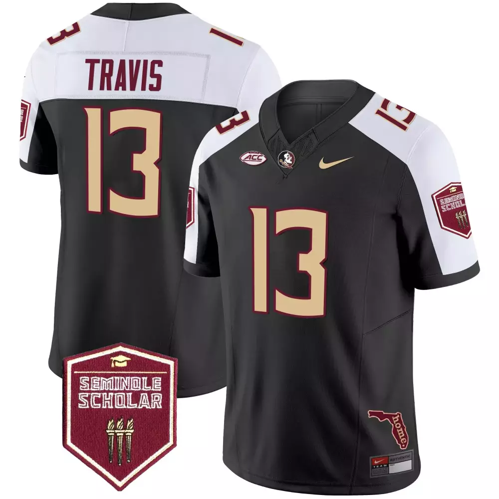 Jordan Travis Black Alternate Jersey | 2023 ACC Championship Patch | Stitched Vapor Fan Gear for Men, Women & Youth