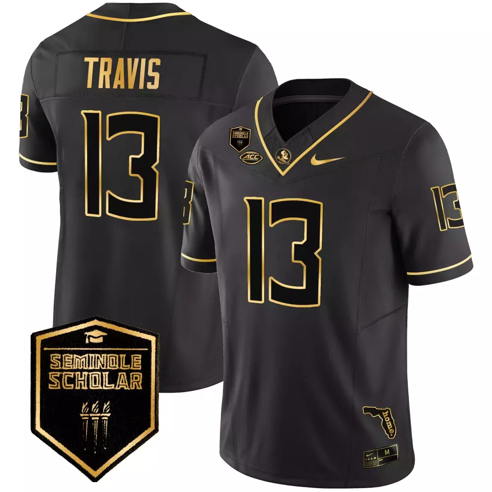 jordan travis black alternate womens florida state seminoles 2023 acc championship patch vapor jersey all stitched
