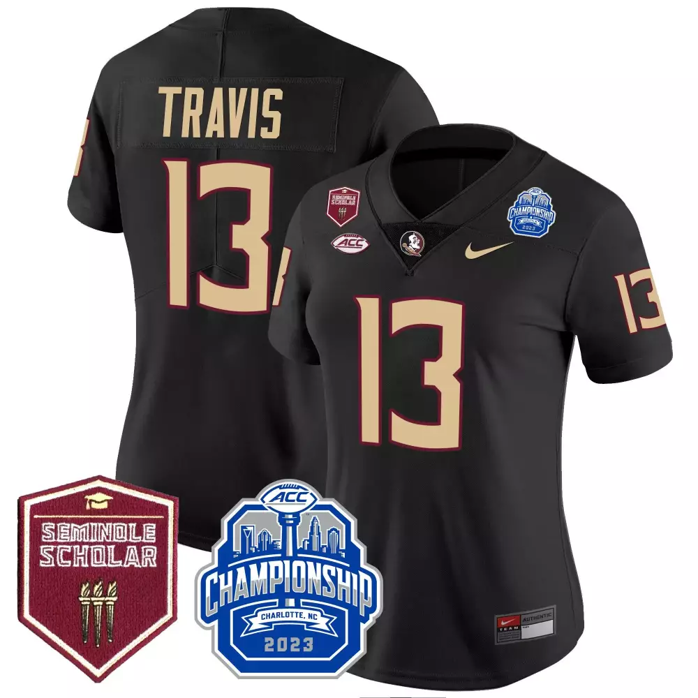 jordan travis black mens florida state seminoles scholar patch vapor limited jersey all stitched
