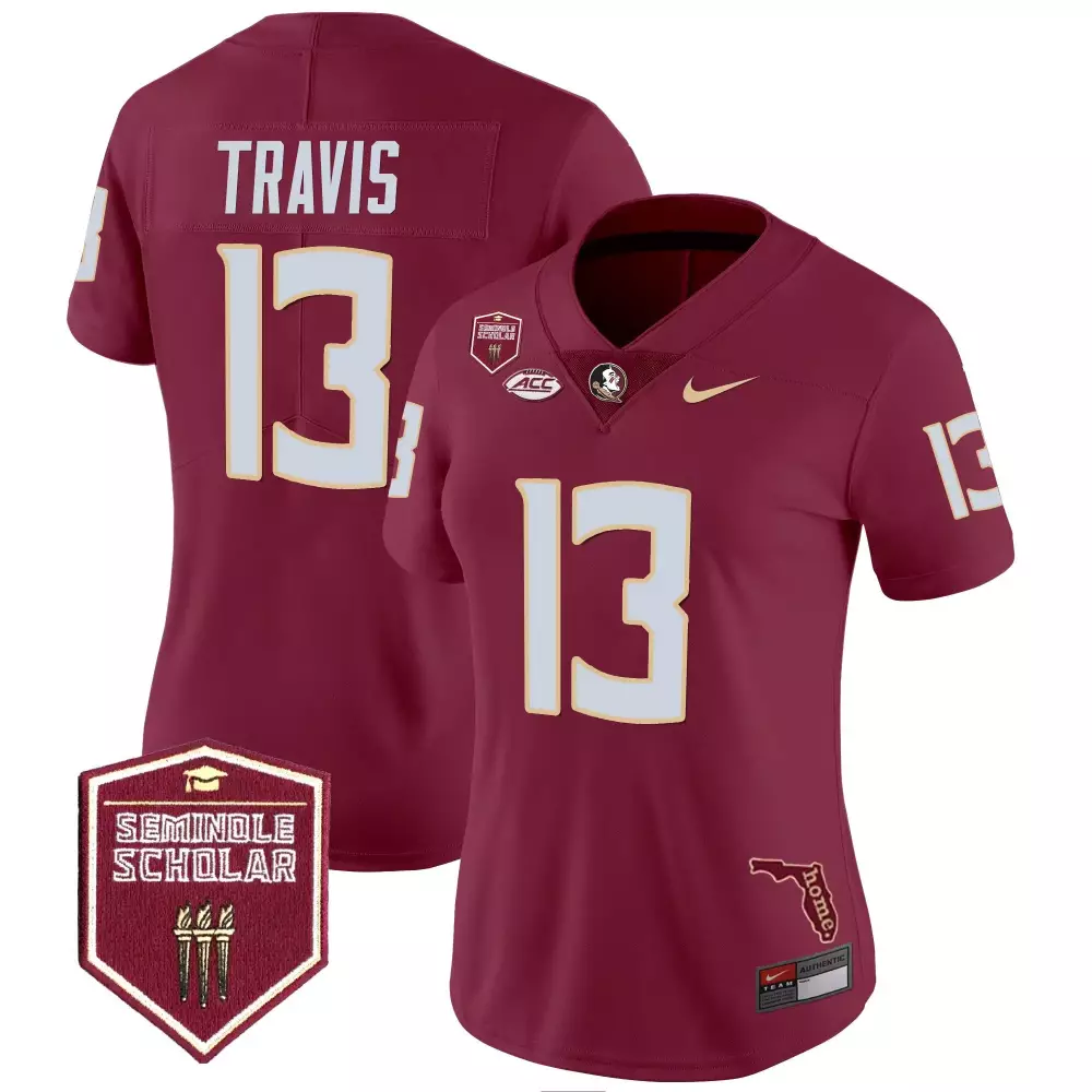 jordan travis garnet mens florida state seminoles scholar patch vapor limited jersey all stitched