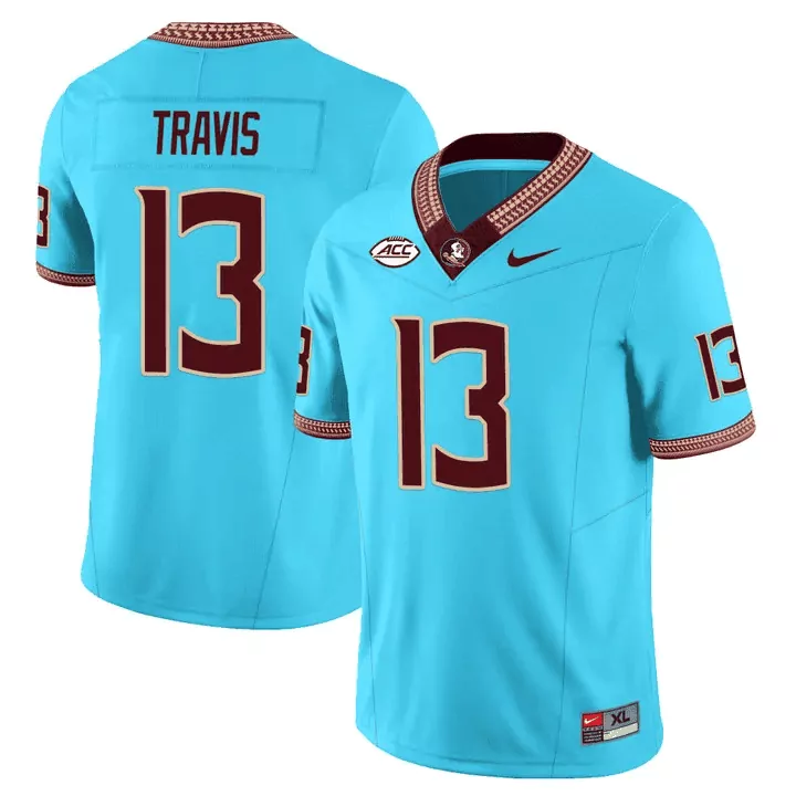 Jordan Travis Turquoise Men's Florida State Seminoles Seminole Heritage Vapor Limited Jersey | Stitched Fan Gear | For Men, Women & Youth