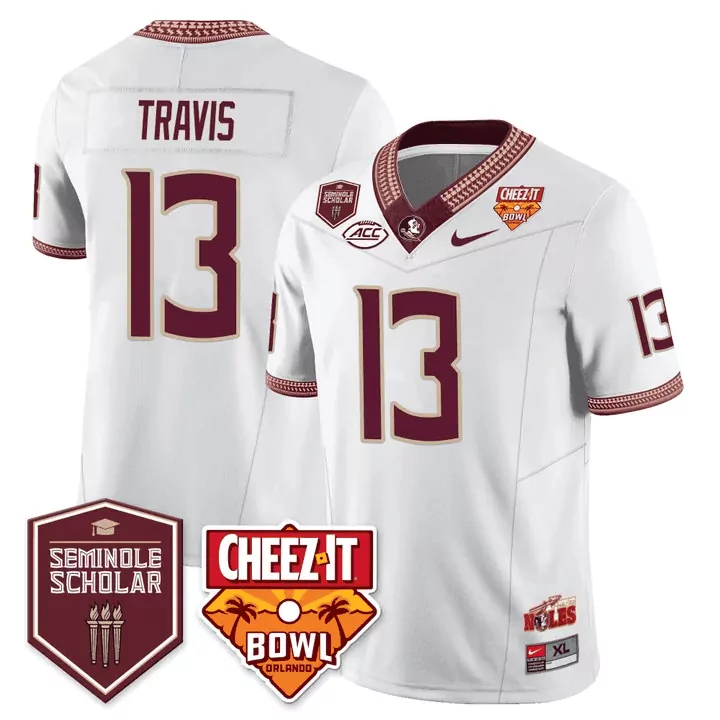 jordan travis white mens florida state seminoles cheez it bowl patch vapor limited jersey all stitched